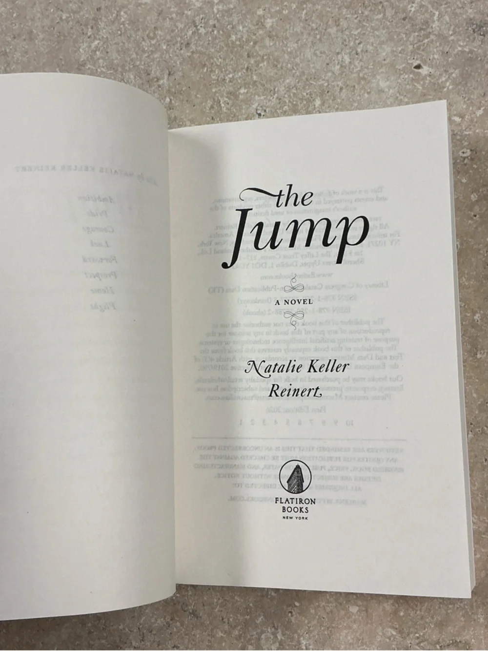 The Jump A Novel Natalie Keller Reinert ( ARC Book New) Uncorrected Proof - Picture 2 of 6